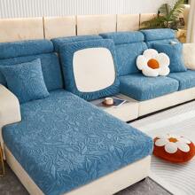 1入現代圓編彈性沙發套,附山茶花設計,全季節適用,抗貓抓傷,防塵 - 藍色 - 查看 3