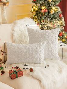 1 件雪花刺繡枕套 - 白色 - 查看 4