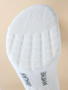 FLSHMCEN 3 Pairs Men's Athletic Crew Socks Performance Cushioned Socks - White - View 3