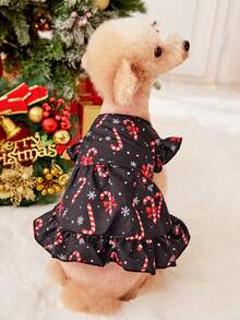 PETSIN Pet Christmas Candy Bubble Sleeve Dress, 1pc - Multicolor - View 7