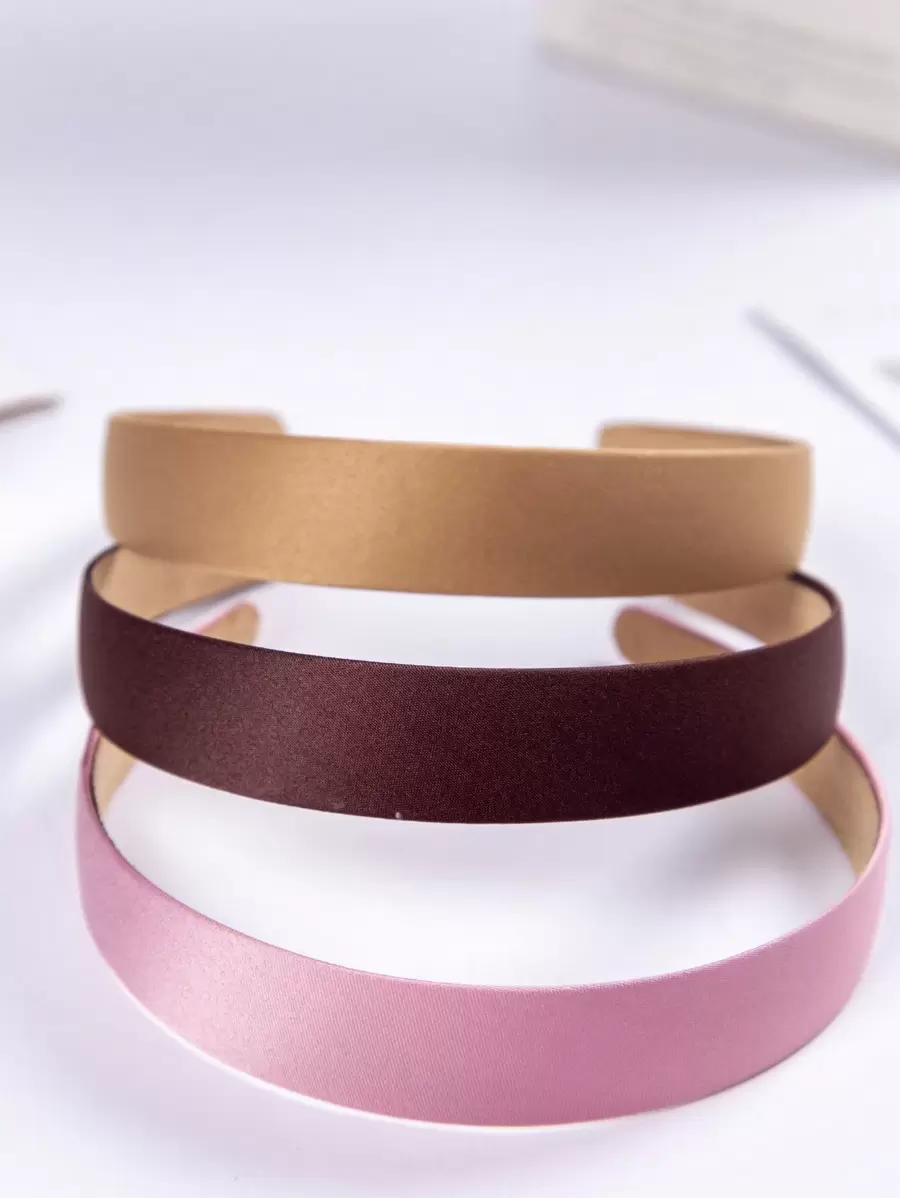 3pcs/set Solid Color Cloth Headbands For Teen Girls, Daily Wear In Autumn And Winter(random Colors) - Multicolor - View 1