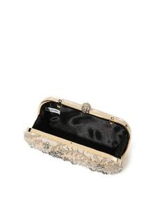 閃閃發光、閃亮迷人、優雅時尚人造珍珠和水鑽裝飾女士盒形晚宴包晚宴包適合派對女孩、女士、女性完美適合派對、婚禮、舞會、晚餐/宴會、雞尾酒 送給女士的最佳禮物 - 金色 - 查看 4