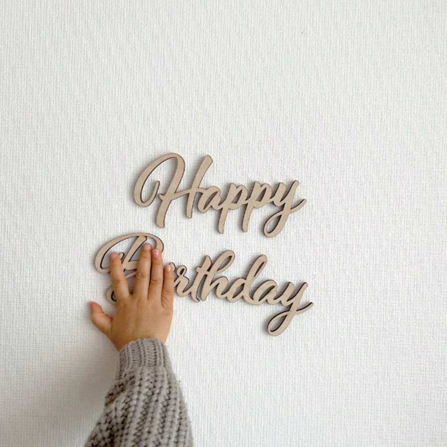 Happy Birthday Wood Sign Cutout Wooden Happy Birthday Letters Sign DIY ...