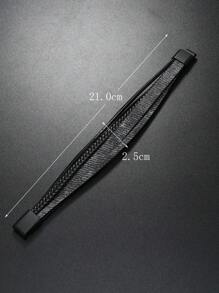 1pc Men's Multi Layer Pu Leather Braided Bracelet For Stacking - Black - View 3