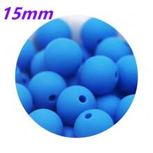 30入組15MM圓形矽膠珠子，用於製作DIY珠寶奶嘴鏈項鍊配件，矽膠集中珠子可用於筆