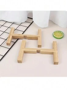 1pc  Solid Wood Planter Pot Trays Flower Pot Rack Strong Free Standing Bonsai Holder - Yellow - View 8