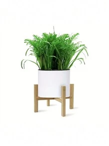 1pc  Solid Wood Planter Pot Trays Flower Pot Rack Strong Free Standing Bonsai Holder - Yellow - View 7