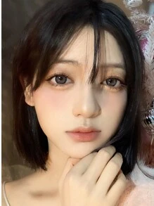 1副大西洋蓝彩色隐形眼镜，年抛型，14.5毫米，适用于万圣节角色扮演 - 深海藍 - 查看 3