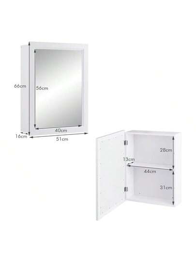 Spiegel Cabinet Shelves, Bathroom Mirror, Wand Cabinet, Adjustable Shelf, Made Of Wood, Entrance Area Living Room view 4