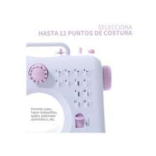 Máquina De Coser Mediana Eléctrica con Accesorios  Doméstica Portátil De 12 Agujas Incluye Accesorios - Blanco - Ver 7