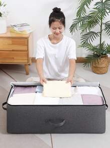 1pcCationic bed bottom storage box, household under bed laundry storage box, Arnathan dustproof separation storage bag - Grey - View 4