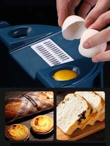 9pcs Multifunctional Vegetable Cutter & Slicer, Including Manual Grater, Shredder, Slicer, Potato Slicer, Cuber, Spiralizer With Storage Box And Peeler - Blue - View 6