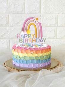 2pcs Pink Rainbow Shaped Charm Pendants, Back To School Valentine Day - Multicolor - View 2