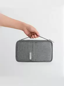 便携式旅行护照夹，带多个现金和卡片隔层，手持护照文件整理袋；防水旅行证件收纳袋旅行用品旅行整理袋旅行用品旅行钱包护照夹护照钱包海滩度假包夏季圣诞假期 - 灰色 - 查看 6