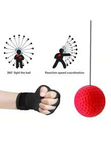 1 件頭戴式拳擊速度訓練球、拳擊訓練反應球、武術拳擊反射球、健身格鬥訓練器材 - 黑色 - 查看 6