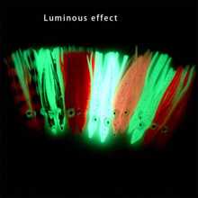 JTUUWRAP 10入組發光鱿魚裙軟魚餌6cm/8cm/10cm夜釣章魚橡膠鮪魚餌