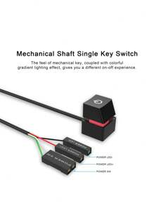 Desktop Computer Power Switch Power Supply Control Adapter Cable 2M External PC Power Button ATX Desktop Computer Case Motherboard Switch On Off Power SW Cables(Black) - Black - View 5