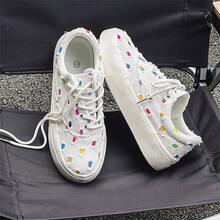 2023 Mùa Thu /đông Hàng mới đến Của phụ nữ Bằng phẳng Giải trí Giày dép , Giày thể thao thoáng khí - trắng - Xem 4