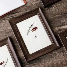 1 件時尚復古相框桌面裝飾創意現代簡約藝術相框婚禮和個人照片 - 咖啡棕 - 查看 5