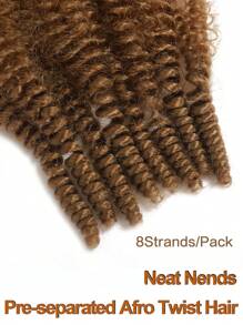 12-24 英寸浅棕色编织接发、卷发接发、马利扭发合成编织发、弹性非洲扭发、卷曲扭发预蓬松弹簧扭发合成接发
