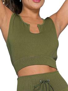 Women Two-piece Outfits - xanh quân đội - Xem 6