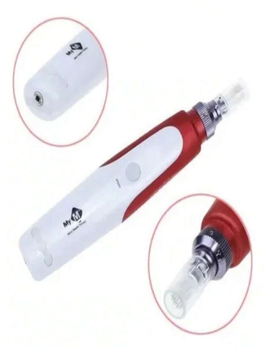Electric Dermapen Apparatus 2 Tips - Red and White - View 1