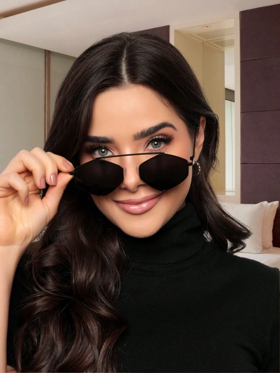 Thời trang nữ Kính Retro - màu đen - Xem 1