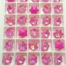 40入組12mm*12mm超級閃亮雪花形狀玻璃水晶鑲嵌配件,用於衣服、鞋子、頸鏈、戒指、手鍊、耳環、頭飾、手機殼diy裝飾,適用於聖誕節和萬聖節 - 玫瑰紅 - 查看 5