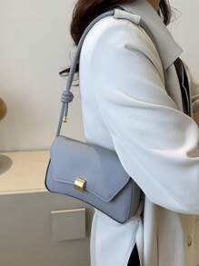 Fashion Solid Color Retro Simple Underarm Women's Shoulder Bag, Old Money - Grey - View 4