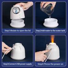1pc USB Powered Astronaut Capsule Humidifier With Night Light, Suitable For Bedroom, Living Room, Office, Dorm Desktop - White - View 10