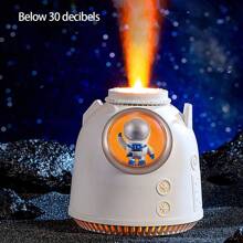 1pc USB Powered Astronaut Capsule Humidifier With Night Light, Suitable For Bedroom, Living Room, Office, Dorm Desktop - White - View 7