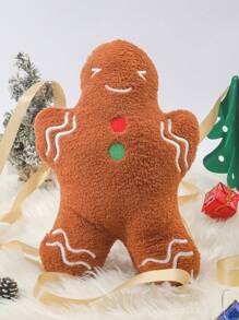 1pc Christmas Gingerbread Man Shaped Pillow (with Pillow Core) - Multicolor - View 1