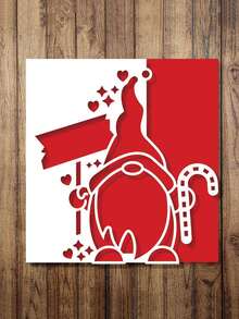 1pc Christmas Cane Gnome Invitations Cutting Dies Cut Stencils Card Paper Craft DIY Template Album Embossing Scrapbooking - Silver - View 2