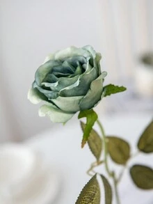 2入組具有復古歐式風格的人造玫瑰花束，適用於家居裝飾、飯廳、臥室、花瓶裝飾、戶外花園、DIY攝影道具、新娘手持花、手腕花材、生日派對裝飾、情人節禮物及新年禮品 - 綠色 - 查看 5