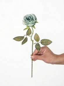 2入組具有復古歐式風格的人造玫瑰花束，適用於家居裝飾、飯廳、臥室、花瓶裝飾、戶外花園、DIY攝影道具、新娘手持花、手腕花材、生日派對裝飾、情人節禮物及新年禮品 - 綠色 - 查看 7