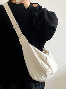 Túi Crossbody Nữ màu trơn Có thể điều chỉnh được Giải trí Sẵn sàng - Màu be - Xem 1