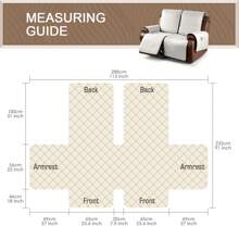Waterproof Recliner Sofa Cover, Non-Slip Reclining Couch Covers For 1, 2 & 3 Seater, Recliner Couch Cover Furniture Protector With Elastic Straps - 米色 - 查看 4