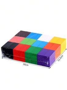 120入組多彩木質多米諾骨牌，互相嵌合的積木適用於兒童早期教育和智力發展，適合學校、學生、文具、學用品等 - 藍色 - 查看 4