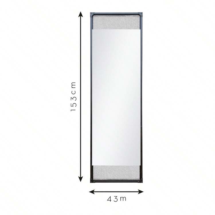 Espelho Decorativo de Chão Industrial Multi Preto 153x43cm Retangular - Preto - Visão 5