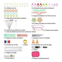 Kit De Ganchos Y Accesorios Para Tejer Al Crochet 100 Piezas - Rosa Fucsia - Ver 3