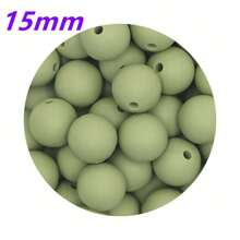 30入組15MM圓形矽膠珠子，用於製作DIY珠寶奶嘴鏈項鍊配件，矽膠集中珠子可用於筆