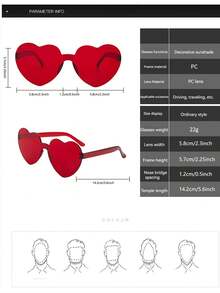 Party Heart Shaped Glasses - Multicolor - View 8