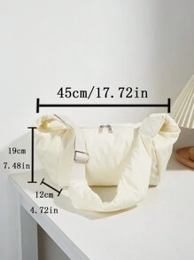 Túi Crossbody Nữ màu trơn Có thể điều chỉnh được Giải trí Sẵn sàng - Màu be - Xem 8