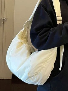 Túi Crossbody Nữ màu trơn Có thể điều chỉnh được Giải trí Sẵn sàng - Màu be - Xem 3