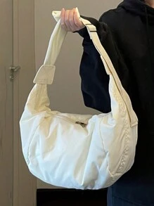 Túi Crossbody Nữ màu trơn Có thể điều chỉnh được Giải trí Sẵn sàng - Màu be - Xem 4