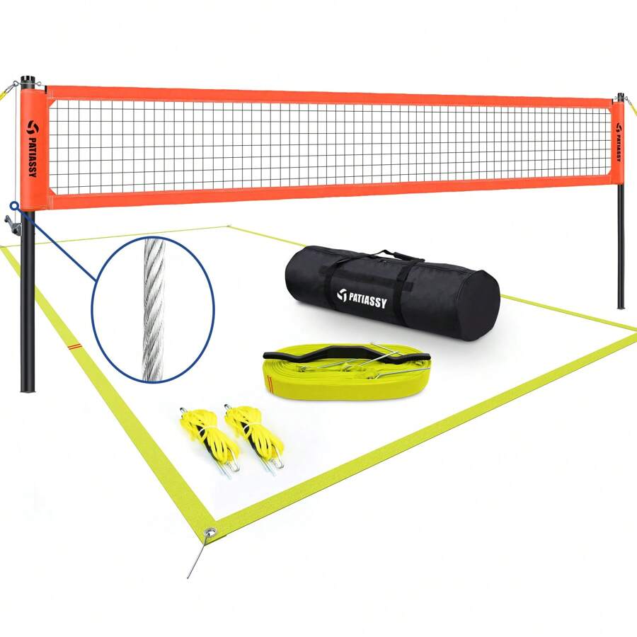 Patiassy Outdoor Portable Volleyball Net Set System for Backyard