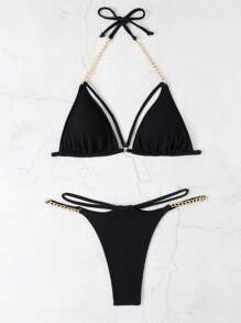 Women Bikini Sets - 黑色 - 查看 3