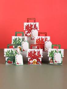 10入組聖誕糖果禮盒派對禮盒（含繩索和標籤）婚禮派對禮品袋 - 彩色 - 查看 1