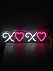 1pc Creative USB Powered Super Bright XOXO X Heart X Heart LED Wall Neon Sign For Club Party Shop Room Decoration - Multicolor - View 8