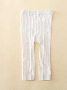 3pcs Baby Girls' Solid Color Striped 3/4 Length Tights For Spring And Autumn - Multicolor - View 5